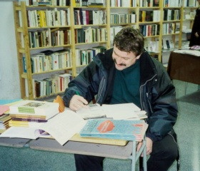 Otevření Univerzitního knihkupectví, prostor dnešní Voliéry 1998