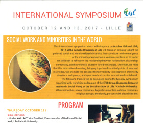 Konference Evropského výzkumného institutu sociální práce (ERIS) pořádaná Katolickou univerzitou v Lille ve Francii.