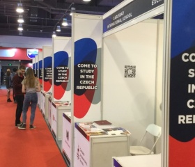 The line of Czech Universities awaiting visitors to China Education EXPO 2017