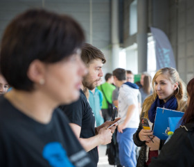 Expozice Ostravské univerzity na evropském veletrhu pomaturitního vzdělávání Gaudeamus Brno 2017 na brněnském výstavišti