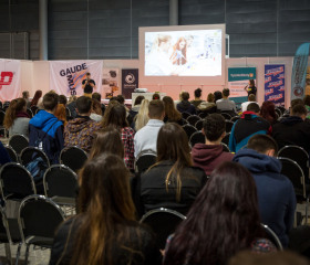 Expozice Ostravské univerzity na evropském veletrhu pomaturitního vzdělávání Gaudeamus Brno 2017 na brněnském výstavišti