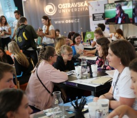 Expozice Ostravské univerzity na veletrhu pomaturitního vzdělávání Gaudamus – Akadémia Bratislava, 24.–26. 9. 2019, Incheba Expo Bratislava