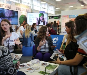 Expozice Ostravské univerzity na veletrhu pomaturitního vzdělávání Gaudamus – Akadémia Bratislava, 24.–26. 9. 2019, Incheba Expo Bratislava