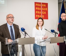 Tisková konference Noci vědců 17. září 2019 na Magistrátu hlavního města Prahy, kterou uspořádali národní koordinátoři Noci vědců 2019 – Ostravská univerzita a VŠB-TUO