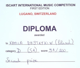 Mezinárodní ocenění klarinetistky Kamily Dmytrykiw