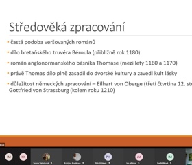 Alžběta Žákovčíková: Proměny příběhu o Tristramovi a Izaldě (úloha moře a lesa)