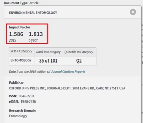 Web of Science u daného článku kliknutím na „View Journal impact“.