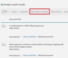Vyhledejte všechny vaše záznamy, označte je a poté klikněte na „View Citation Overview