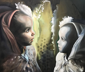 Pavel Forman, <em>Talk</em>, akryl a olej na plátně, 140×160 cm, 2020