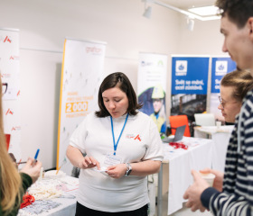 Kariérní festival Ostravské univerzity Za kariérOU 2022 se konal 6. dubna v budově Přírodovědecké fakulty OU na Slezské Ostravě.Autor: Filip Zvěřina