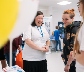 Kariérní festival Ostravské univerzity Za kariérOU 2022 se konal 6. dubna v budově Přírodovědecké fakulty OU na Slezské Ostravě.Autor: Filip Zvěřina