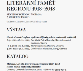 Literární paměť regionu 1918–2018 (severovýchodní Morava a české Slezsko – osobnosti, události, instituce, místa texty)