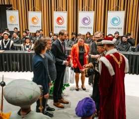 Slavnostní zasedání Vědecké rady Ostravské univerzity 17. října 2024 v Koncertním sále Fakulty umění OU, City Campus OU na Černé louce. Autor: Jana Greplová