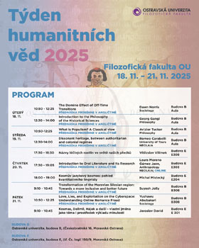 Týden humanitních věd 2025 Týden humanitních věd 2025
